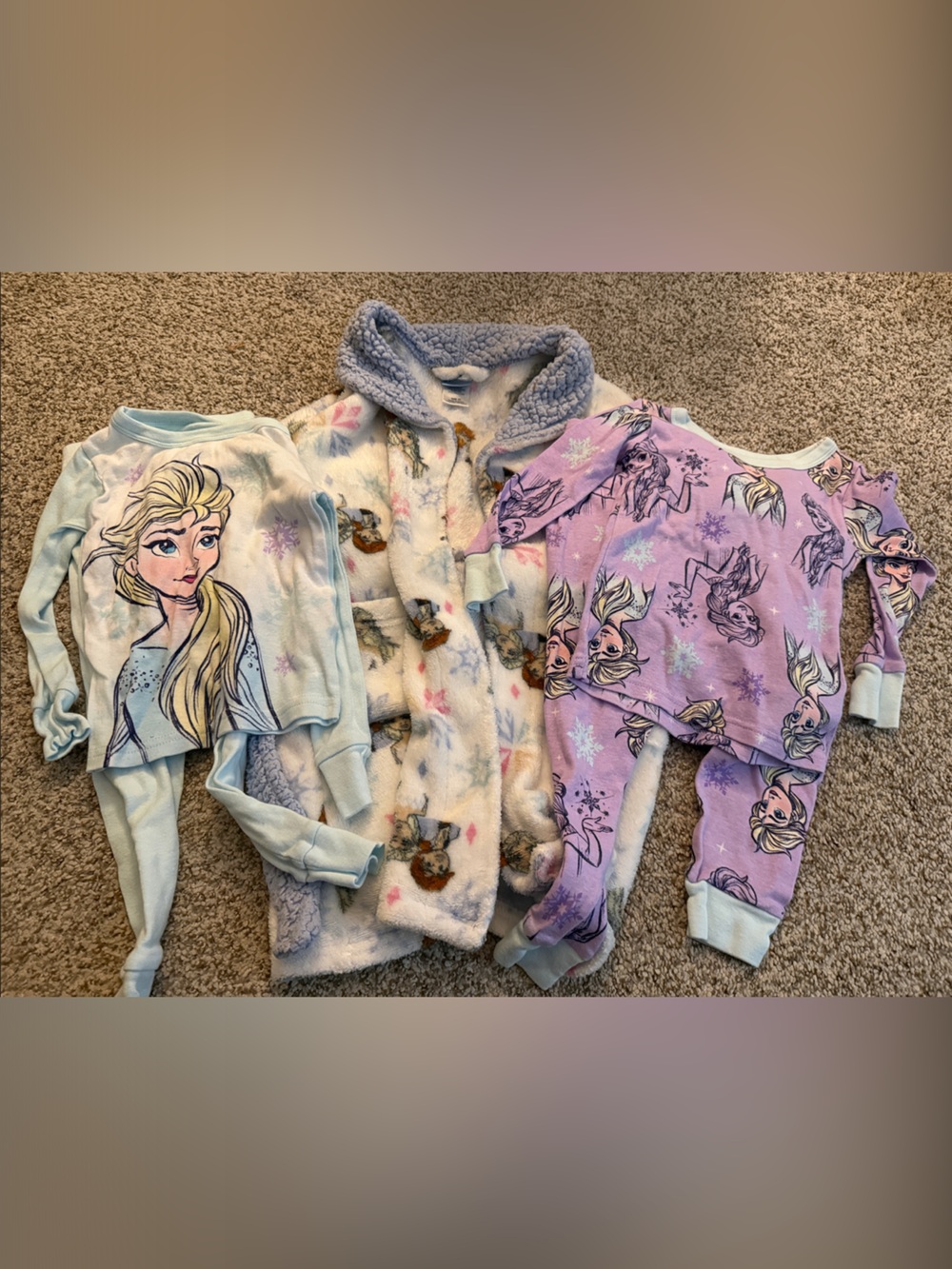 Disney Frozen Girls Pajama Robe Set Bundle
